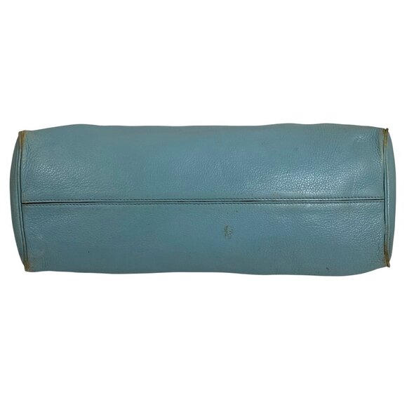 KATE SPADE Light Blue Pebbled Leather Barrel Baguette Shoulder Hand Bag - Picture 8 of 16